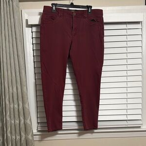 Democracy Red Ankle Cropped Jeans